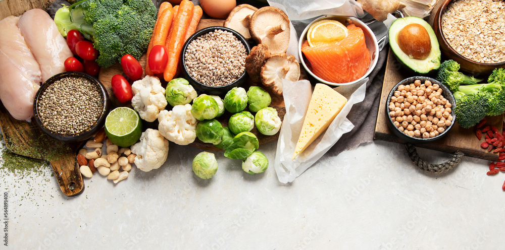 Selection of healthy food. Selection of healthy food.