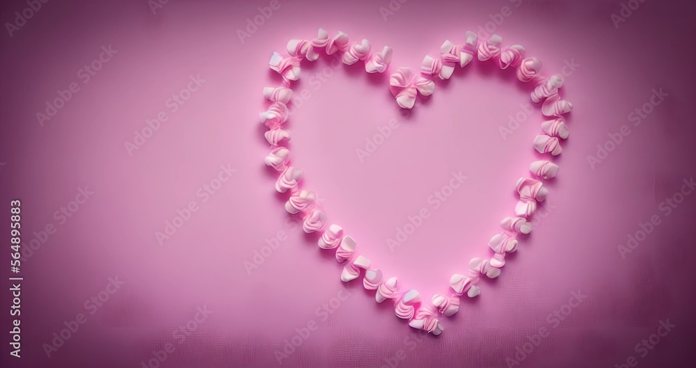 pink heart shape background, illustration, Generative AI
