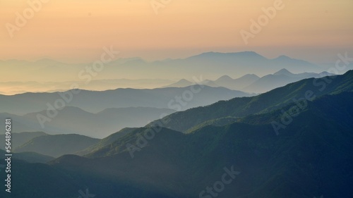 View of the surrounding mountains from the Hadong gliding field in South Korea © Shin sangwoon