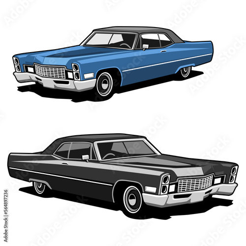 classic car retro vintage illustration design vector