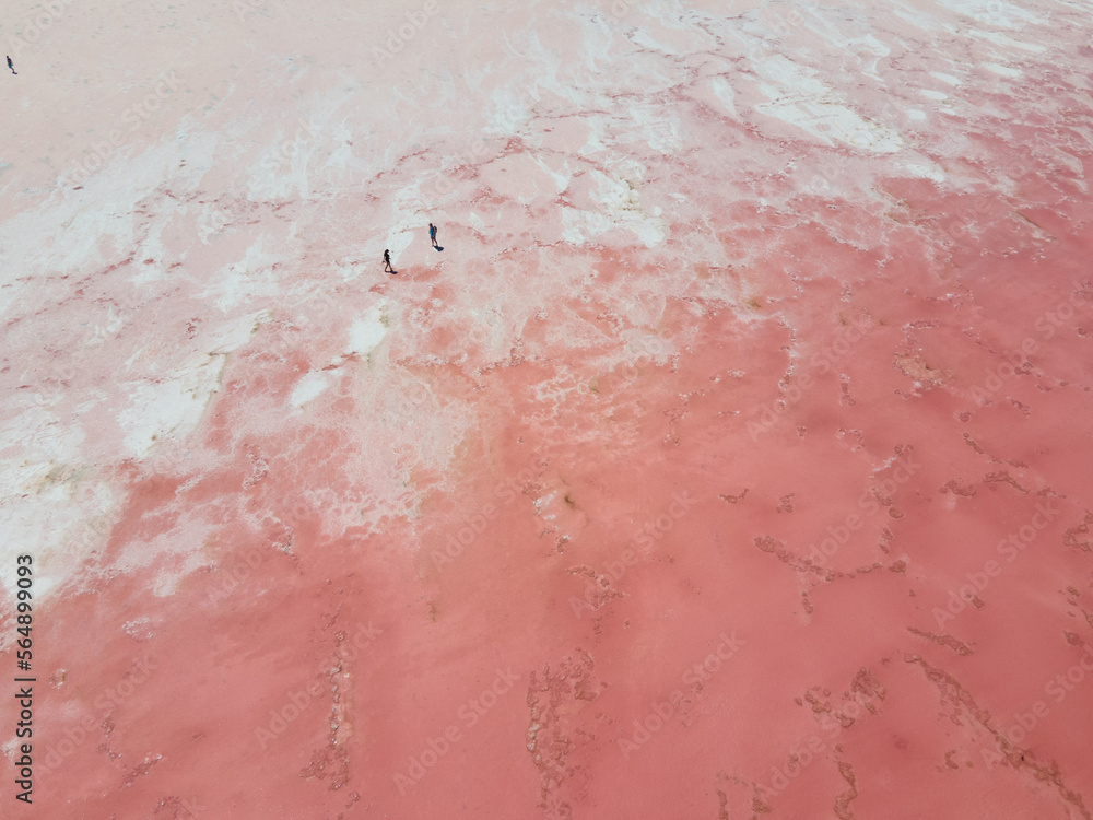 Fototapeta premium Hutt Lagoon in Summer, Pink Lake - Port Gregory, Western Australia