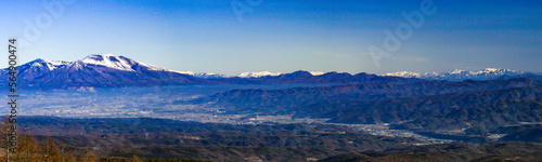 小海スキー場からの絶景　浅間山と上越の山々 photo