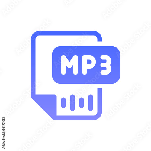 mp3 file flat gradient icon