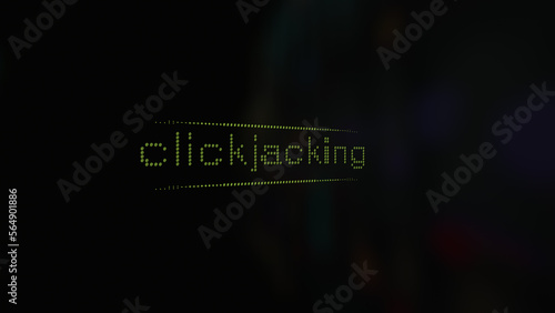 Cyber attack clickjacking vunerability in text ascii art style, ASCII text. photo