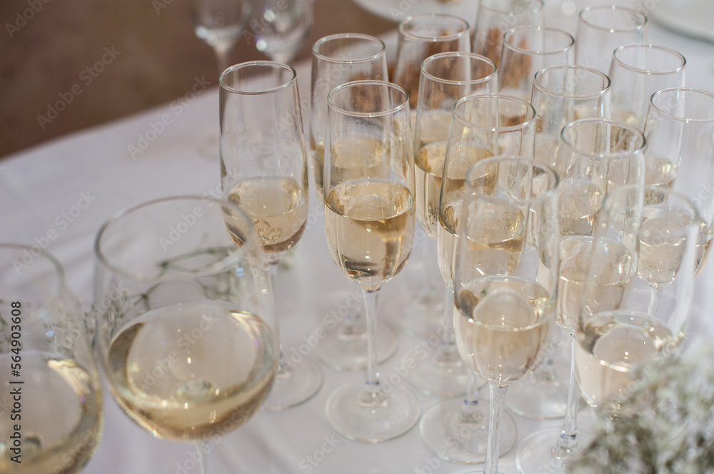 Restaurant. The wine in glasses. Restaurant. The wine in glasses.