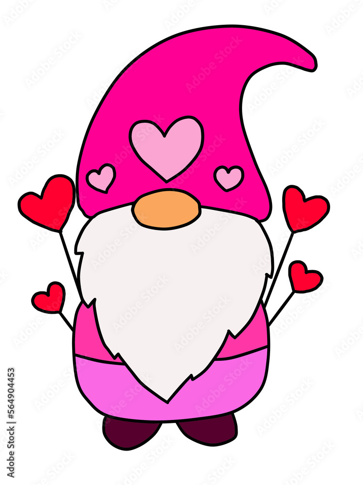 valentine's day gnome illustration-8 valentine's day gnome illustration-8
