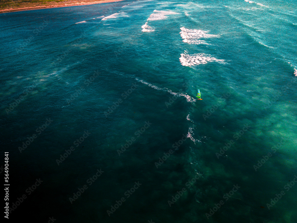 Foto de Windsurfing at Coronation Beach Western Australia do Stock