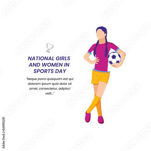 Illustration vector graphic of national girl and women in sports day. 
