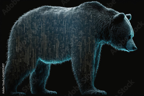 Bear silhouette with digital code.  © Katya