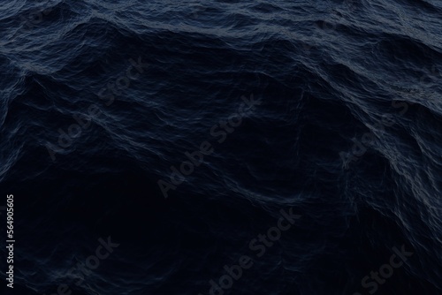 Deep and dark turbulent sea or ocean water