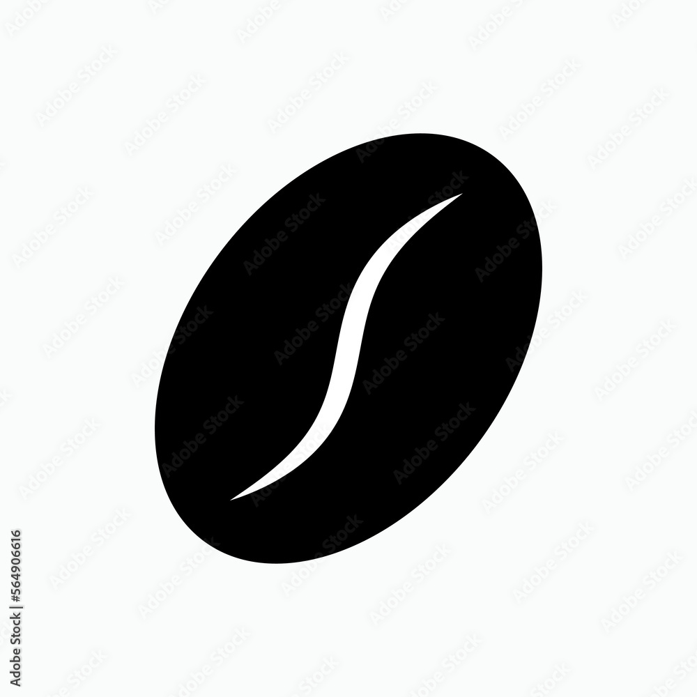 Coffee Bean Solid Icon. Seed Symbol within Glyph Style. Coffee Bean Solid Icon. Seed Symbol within Glyph Style.