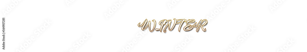 Winter word gold typography banner with transparent background Winter word gold typography banner with transparent background