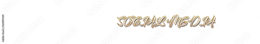 Social Media word gold typography banner with transparent background Social Media word gold typography banner with transparent background