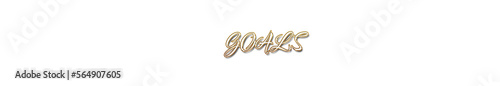 Goals word gold typography banner with transparent background 