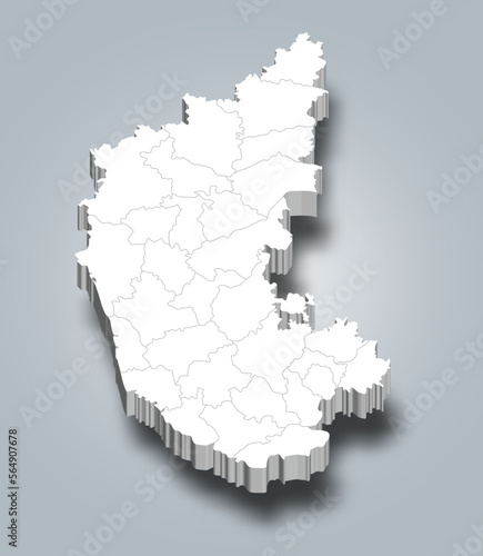 Karnataka 3d district map is a state of India