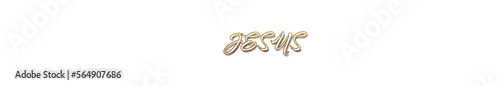 Jesus word gold typography banner with transparent background 