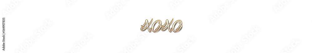 XOXO word gold typography banner with transparent background XOXO word gold typography banner with transparent background