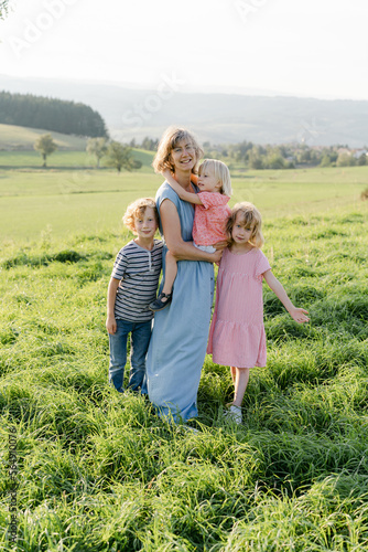 mother and her children  photo