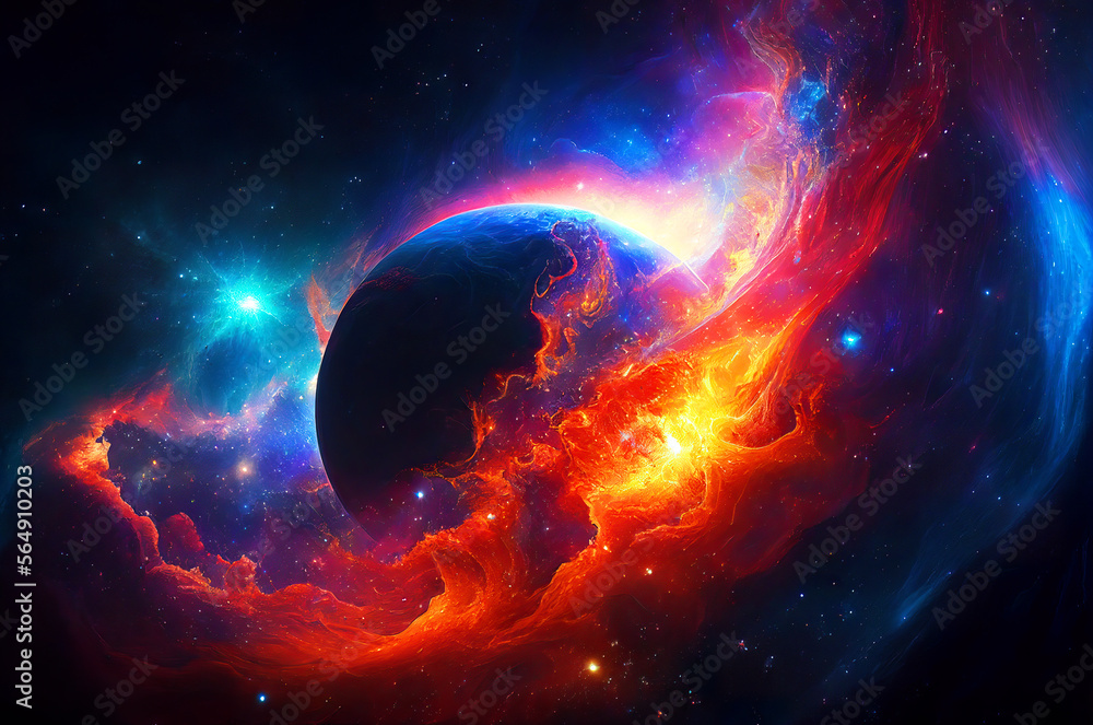 Obraz premium Galaxy view - glorious sky generative ai