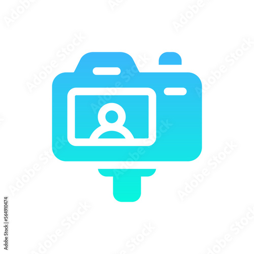 vlog flat gradient icon