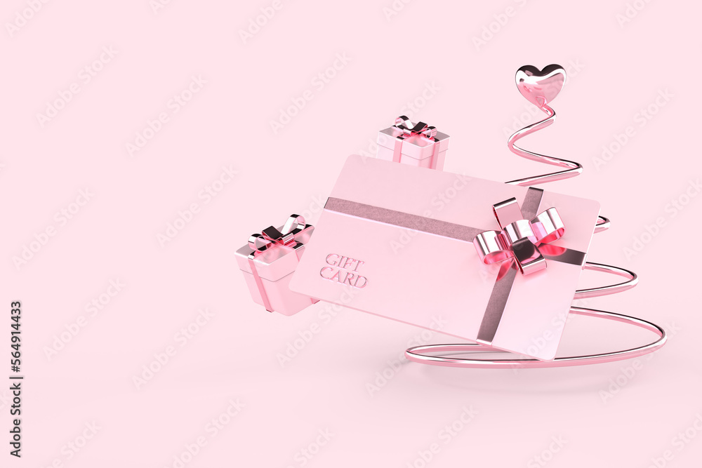 Luxury privilege gift card and gift box. 3D rendering. Luxury privilege gift card and gift box. 3D rendering.