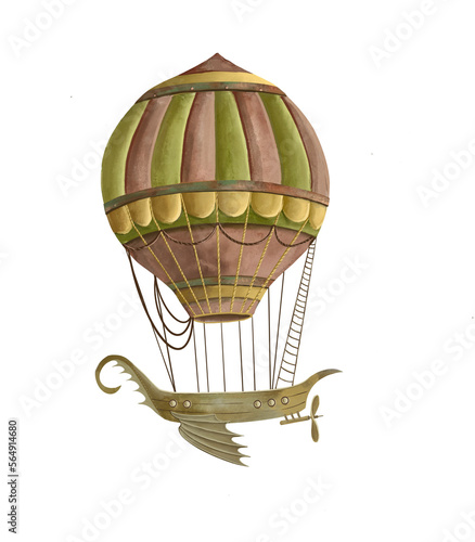 illustration of a air balloon ,retro