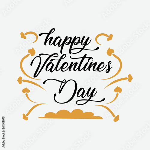 Happy Valentine s day text  hand lettering typography  for T-Shirt on White background. Vector illustration. Romantic quote postcard  card  invitation  banner template.