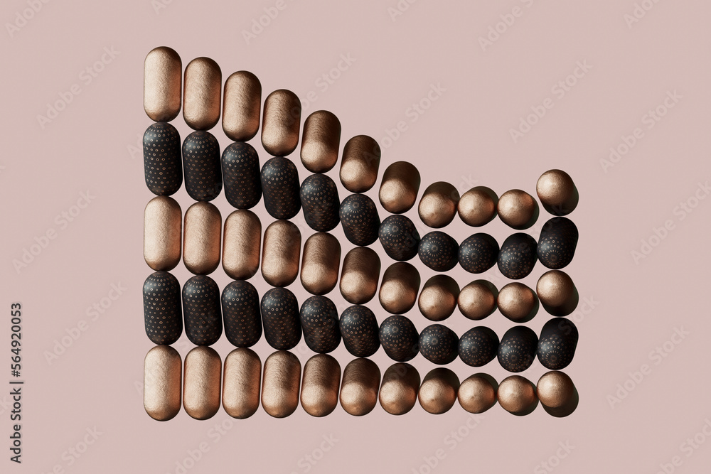 rotating capsules. 3d render rotating capsules. 3d render