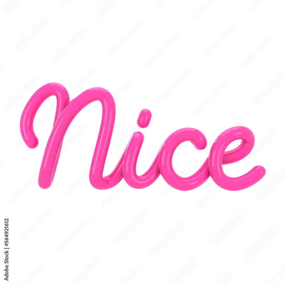 Nice letter in 3D styled hand lettering with transparent background Nice letter in 3D styled hand lettering with transparent background