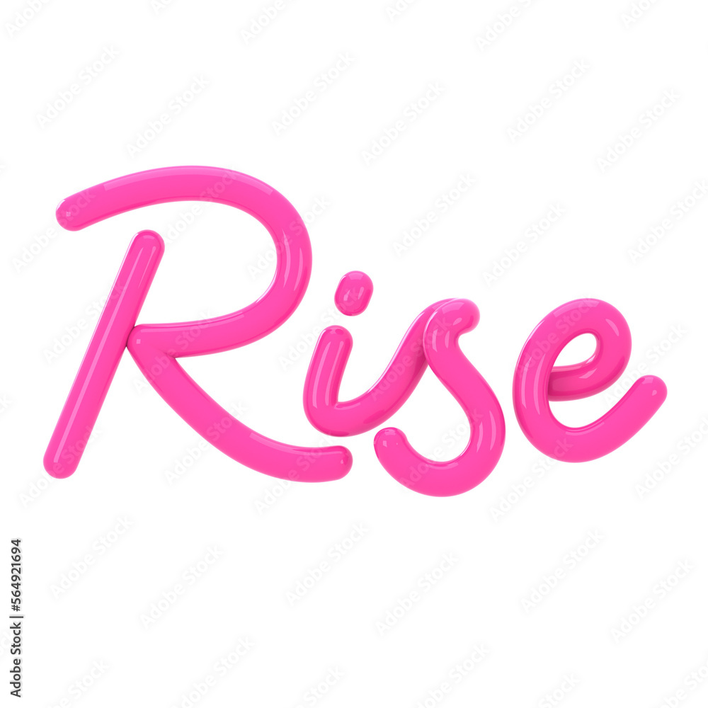 Rise letter in 3D styled hand lettering with transparent background Rise letter in 3D styled hand lettering with transparent background