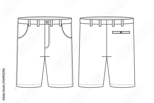 Line art design of men's shorts vector template