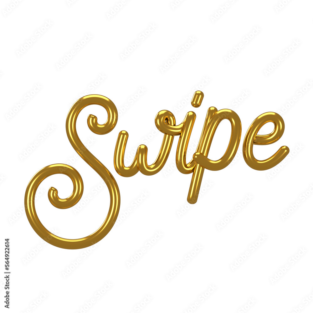 Swipe letter in 3D styled hand lettering with transparent background Swipe letter in 3D styled hand lettering with transparent background