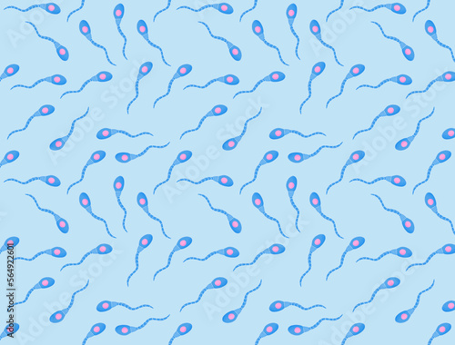 Spermatozoa reproduction fecundation pattern illustration