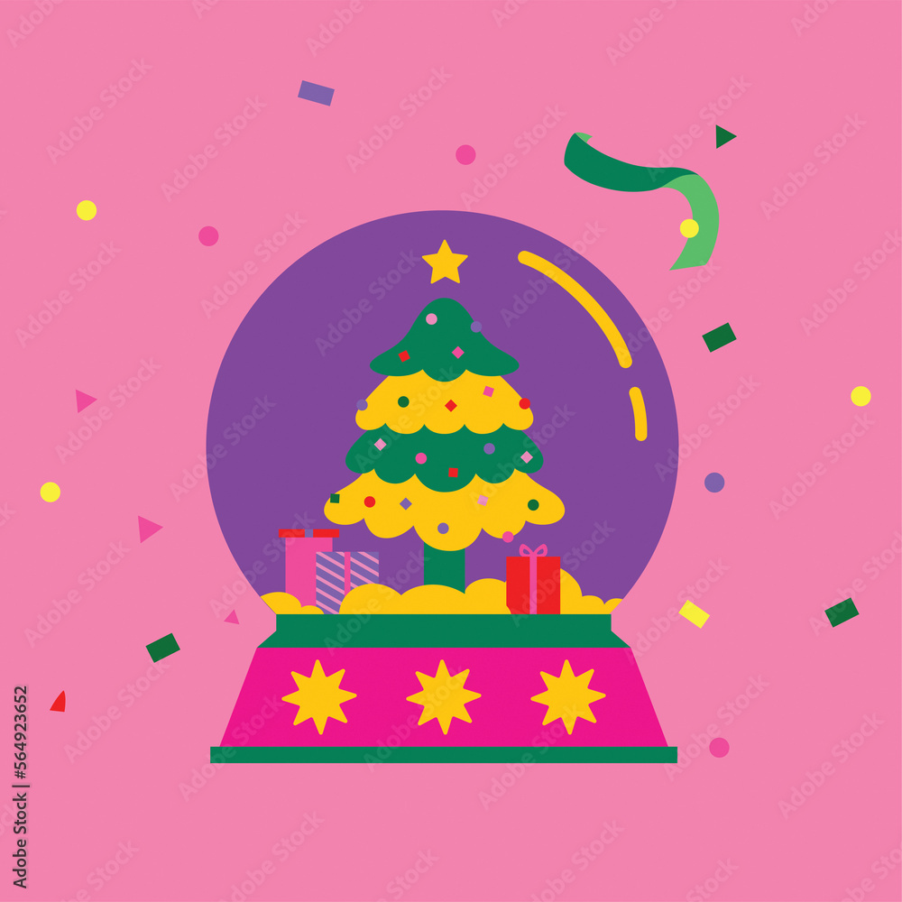 Christmas snow globe. New Year