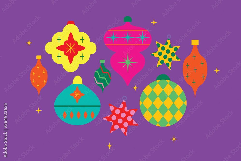 © Marc Tran/Stocksy - Retro Christmas Ornaments