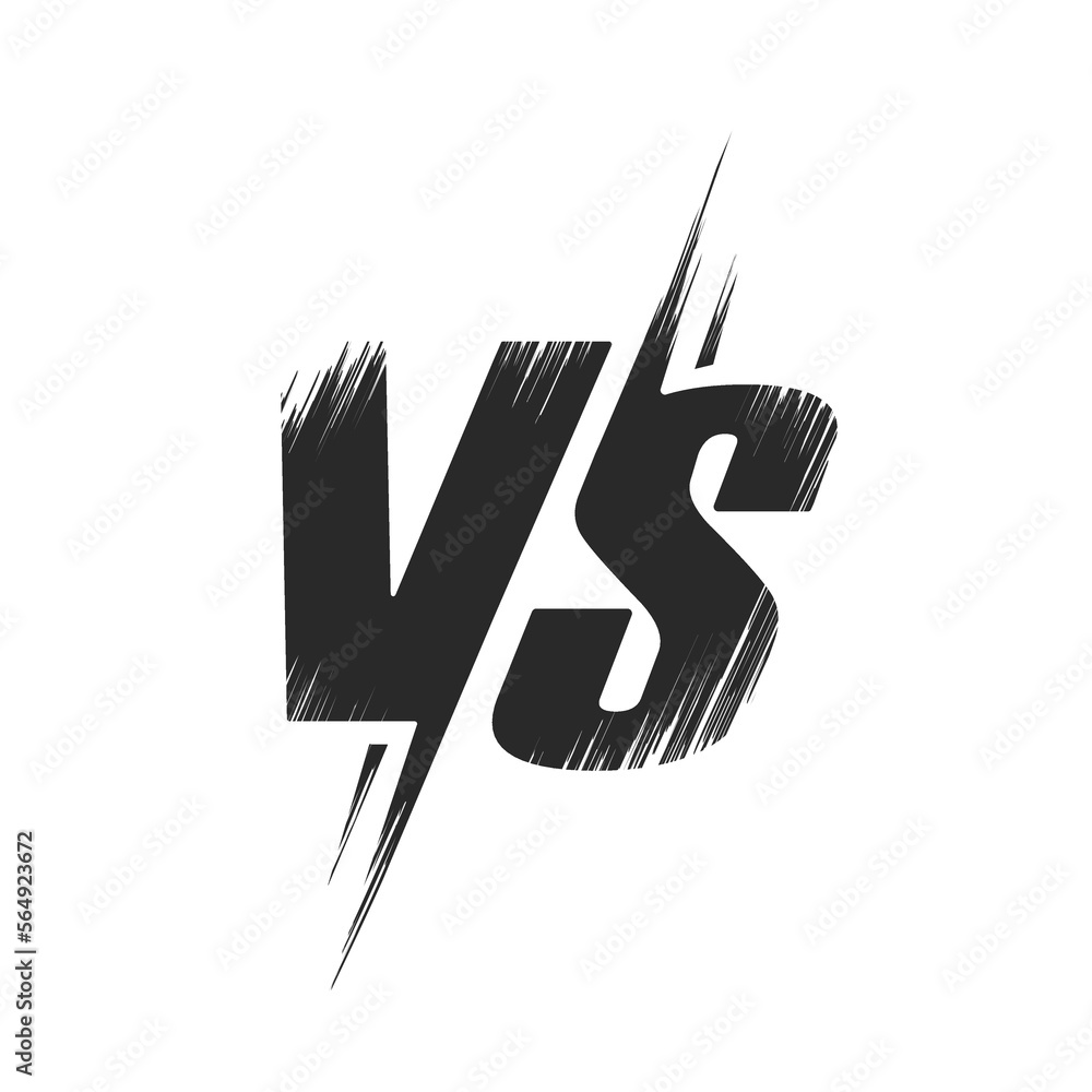 Vs versus icon logo black white vector symbol, fight competition battle sport game grunge drawing and paint brush graffiti logotype sign, modern design mma dirty text clipart, duel compare sketch Vs versus icon logo black white vector symbol, fight competition battle sport game grunge drawing and paint brush graffiti logotype sign, modern design mma dirty text clipart, duel compare sketch