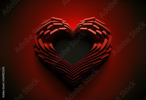Ai-Generated Render of a Modern  Minimalist Valentine s Heart  An Artificial Illustration of Joyous Sweetness and Adoration