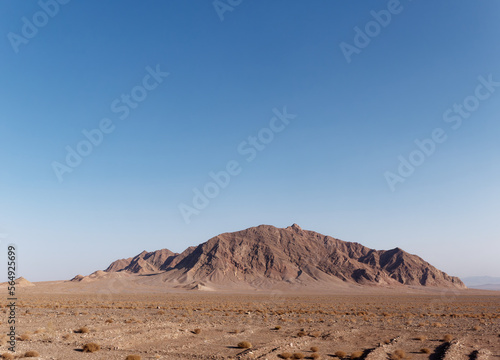 View of a beautiful mountain from a road toward the Dasht-e Lut desert in Iran