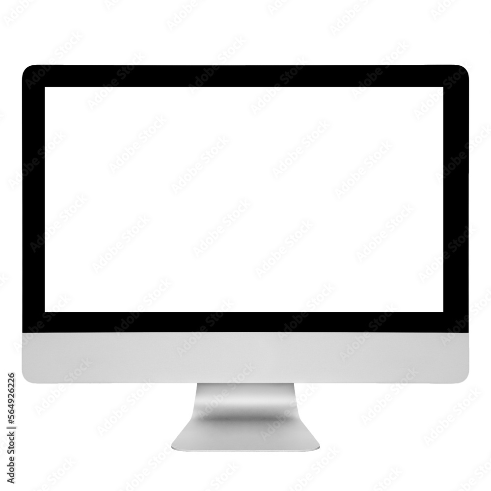Smart modern pc with blank white screen Smart modern pc with blank white screen