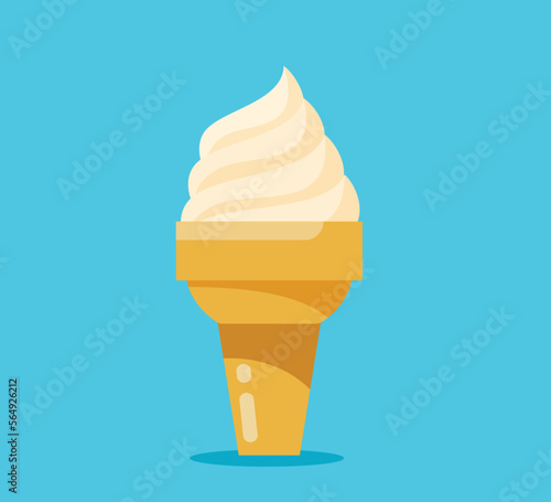 soft ice cream cone isolated vector illustration
