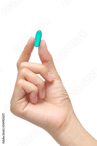 Women Hand holding a Pill