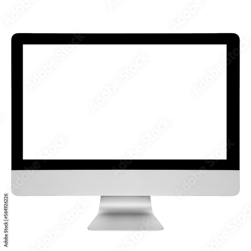 Smart modern pc with blank white screen