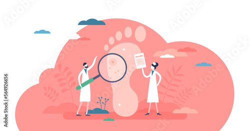 Podiatry as medicine brunch devoted to foot, leg, lower extremity and ankle tiny persons concept, transparent background. Doctor surgical treatment of disorders and diagnosis knowledge.