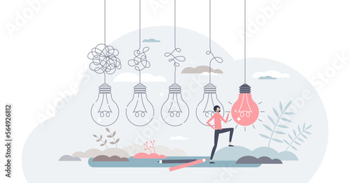 Simplify complex or difficult situations for clear idea tiny person concept, transparent background. Easy solution to messy problems with right management and process illustration.