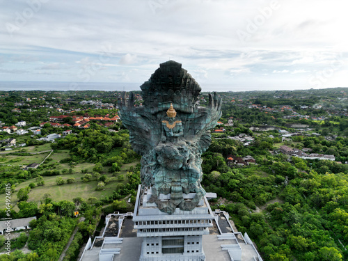 aerial view drone GWK Garuda Wisnu Kencana statue Bali indonesia photo