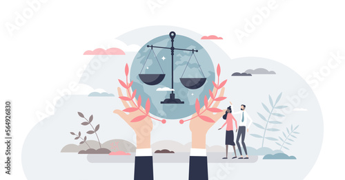 Social justice, equality and solidarity to all community tiny person concept, transparent background. Gender discrimination, racism, and prejudice awareness.