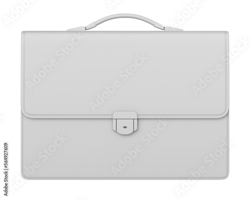 Clay render of briefcase isolated on white background - 3D illustration photo