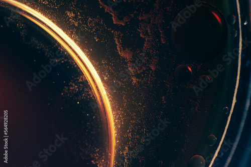 Abstract golden ring background photo