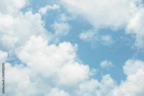 Cumulus clouds in the blue sky. photo