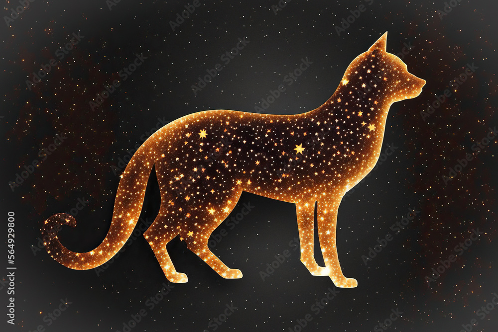 Cat-shaped galaxy illustration